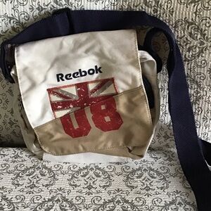 Reebok Beige and Navy Messenger Bag